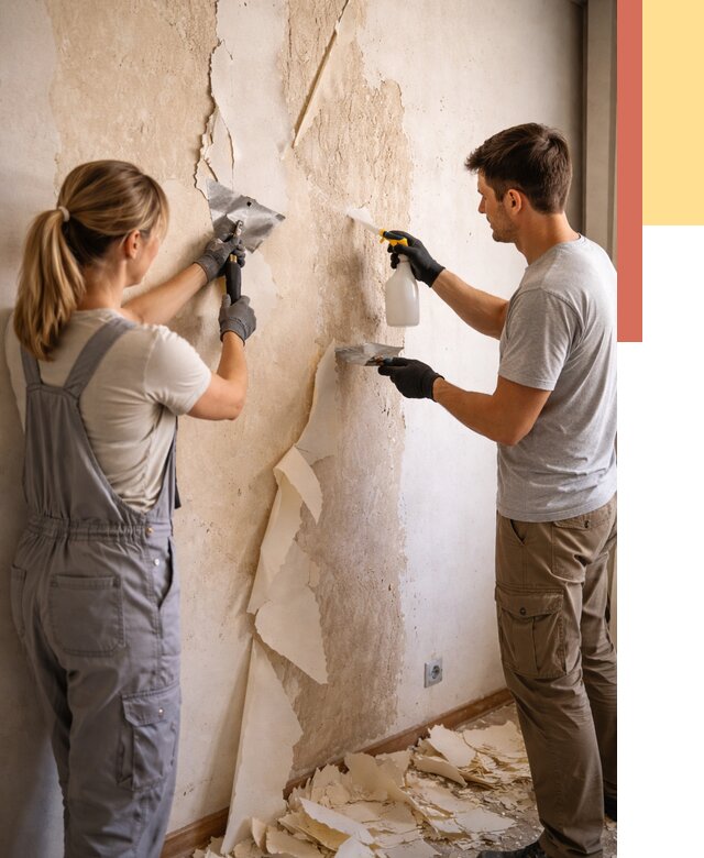 Снятие старых обоев в Сатке от 5431 руб. под ключ недорого | ОТДЕЛОЧНИК-Стк