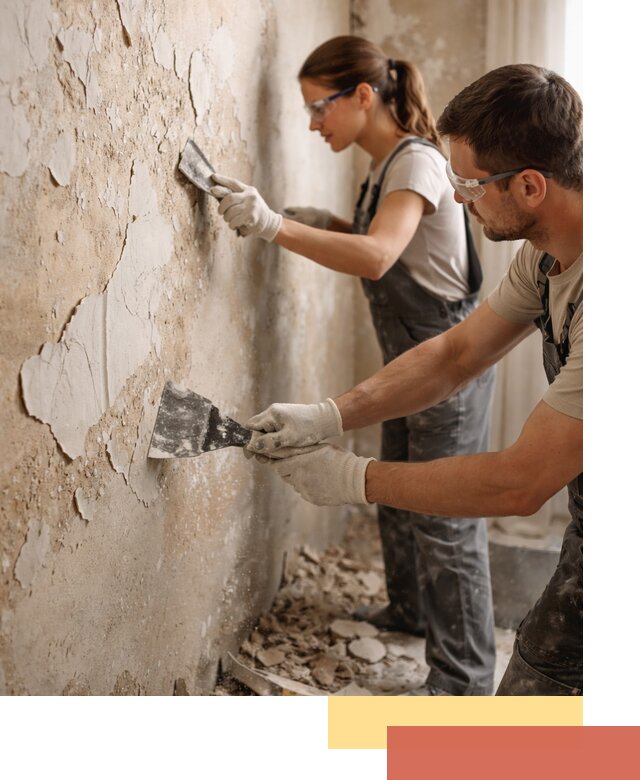 Снятие старой шпаклевки и подготовка поверхностей в Сатке