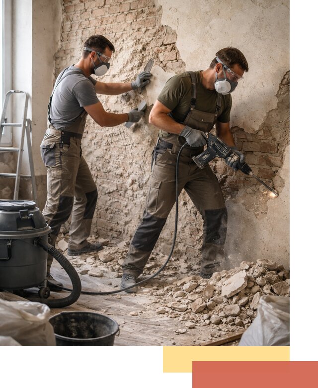 Демонтаж штукатурки со стен в Сатке быстро и аккуратно