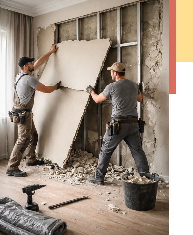 Демонтаж гипсокартона со стен в Сатке от 362 руб. — услуги демонтажа | ОТДЕЛОЧНИК-Стк