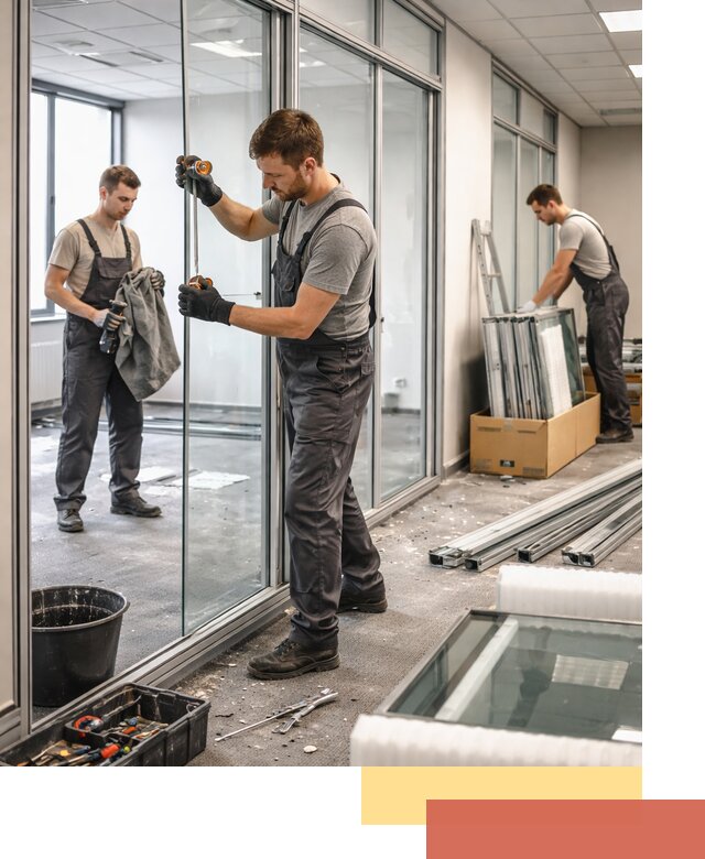 Демонтаж стеклянных перегородок в Сатке быстро и безопасно