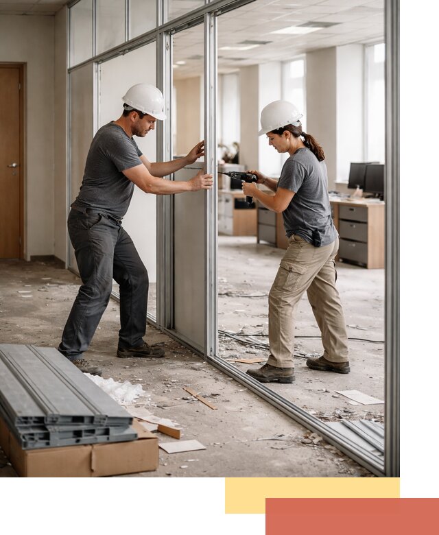 Демонтаж алюминиевых перегородок в Сатке быстро и аккуратно