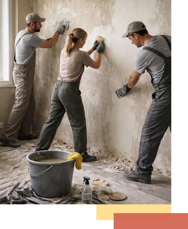 Очистка стен от клея и грунтовки в Сатке качественно и быстро