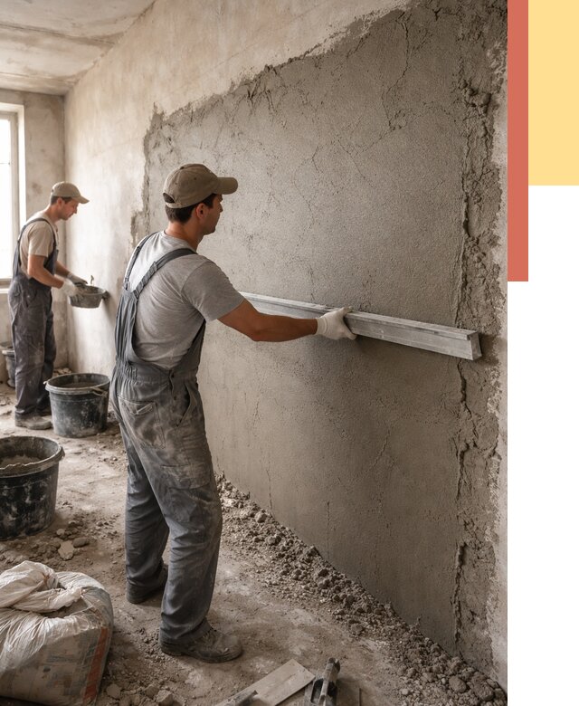 Цементная штукатурка стен в Сатке от 4655 руб/м2 — быстро и недорого | ОТДЕЛОЧНИК-Стк