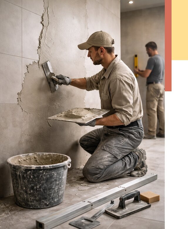 Штукатурка стен в ванной в Сатке от 4655 руб./м² — выравнивание под ключ | ОТДЕЛОЧНИК-Стк