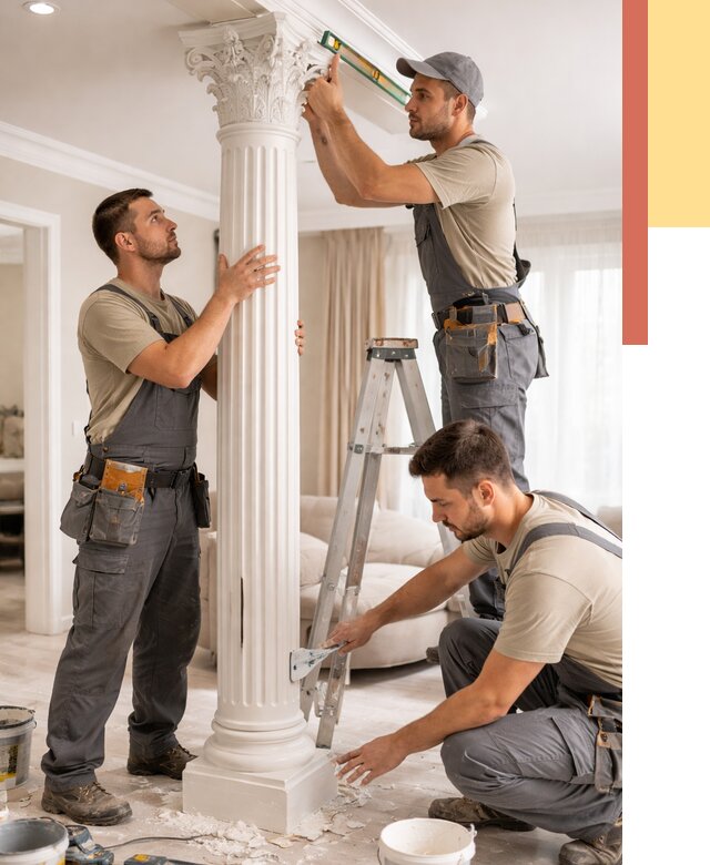 Установка декоративных колонн в Сатке от 12413 руб. под ключ | ОТДЕЛОЧНИК-Стк