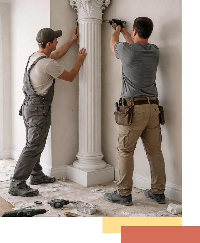 Установка декоративных колонн в Сатке под ключ