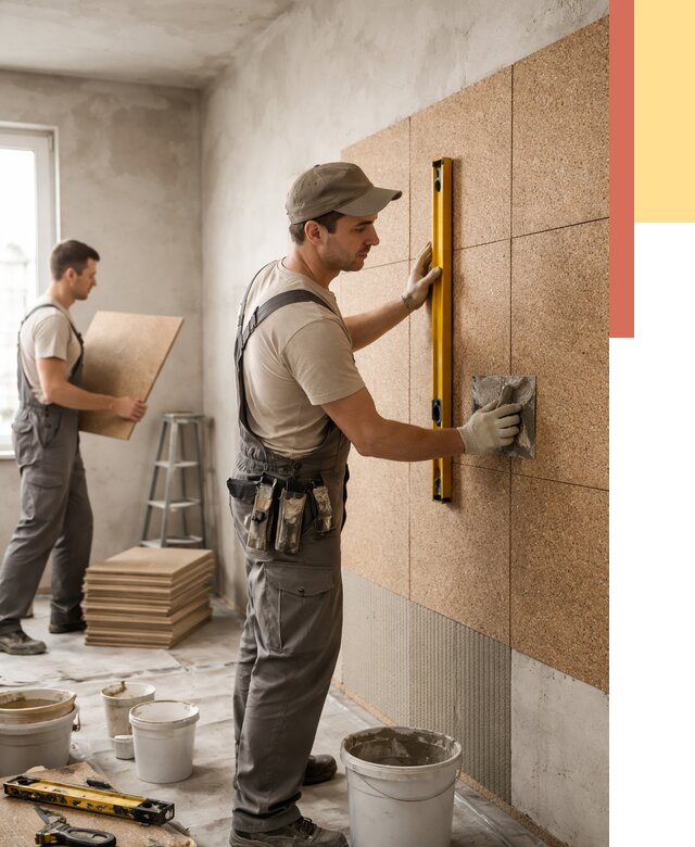 Монтаж пробковых панелей на стены в Сатке от 3620 руб. — ОТДЕЛОЧНИК-Стк