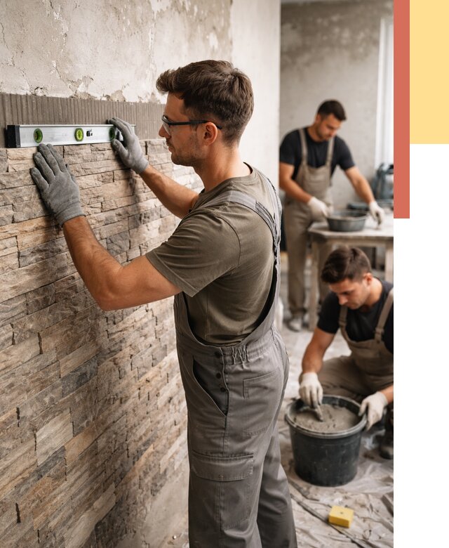 Монтаж искусственного камня в Сатке от 4655 руб. под ключ | ОТДЕЛОЧНИК-Стк