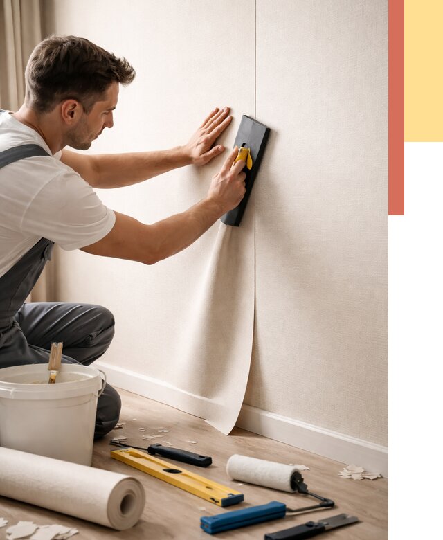 Поклейка виниловых обоев в Сатке от 4655 руб. | Быстро и недорого — ОТДЕЛОЧНИК-Стк