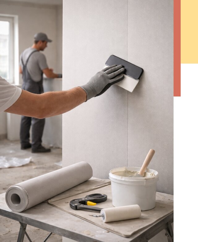 Поклейка обоев под покраску в Сатке от 3620 руб. за м2 | ОТДЕЛОЧНИК-Стк