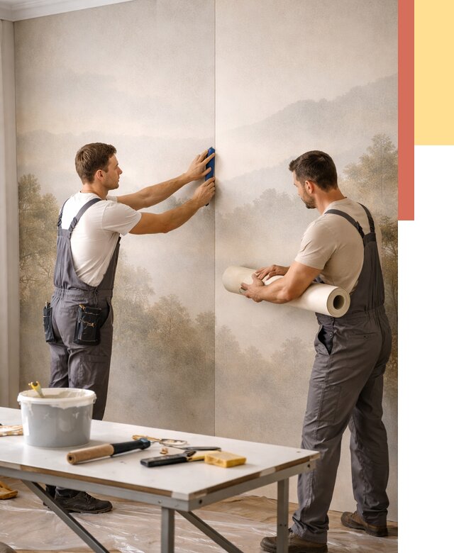 Поклейка фотообоев в Сатке от 8792 руб/м² — быстро и недорого | ОТДЕЛОЧНИК-Стк