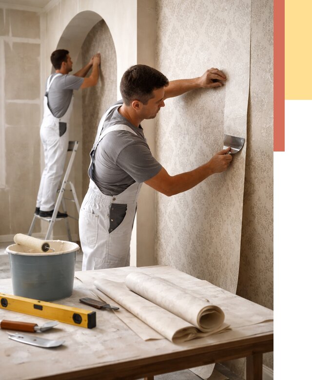 Поклейка обоев на сложные стены в Сатке от 2896 руб. под ключ | ОТДЕЛОЧНИК-Стк