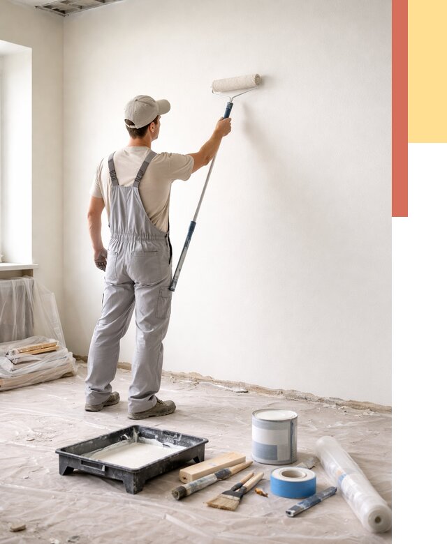 Покраска стен водоэмульсионной краской в Сатке от 465 руб. за м² | ОТДЕЛОЧНИК-Стк