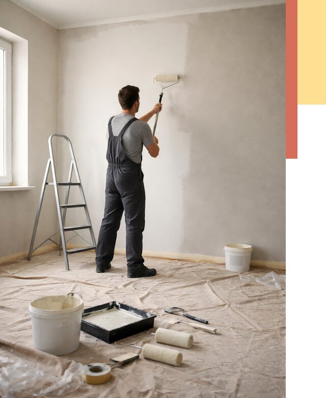 Покраска стен моющейся краской в Сатке от 362 руб./м² — быстро и недорого | ОТДЕЛОЧНИК-Стк