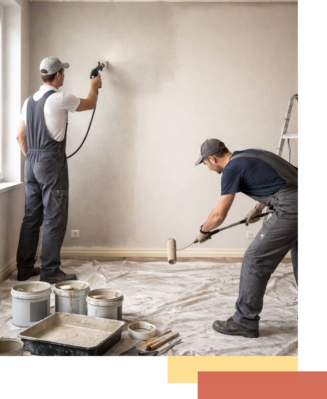 Покраска стен моющейся краской и защита поверхностей в Сатке