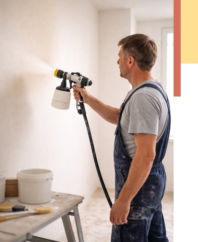 Покраска стен краскопультом в Сатке от 7758 руб. — механизированная покраска | ОТДЕЛОЧНИК-Стк