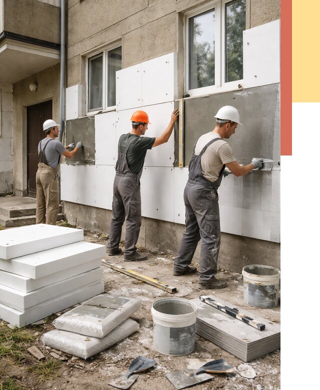 Утепление стен пенопластом в Сатке от 1810 руб. — недорого и под ключ | ОТДЕЛОЧНИК-Стк