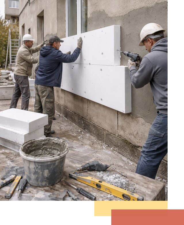 Утепление наружных стен пенопластом в Сатке