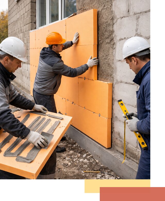 Утепление фасада пеноплексом под ключ в Сатке