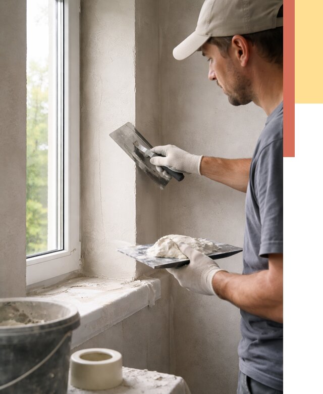 Штукатурка откосов в Сатке от 4655 руб/м² — услуги и выравнивание под ключ | ОТДЕЛОЧНИК-Стк