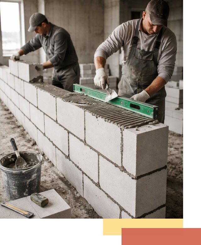 Кладка перегородок из газобетона в Сатке быстро и качественно