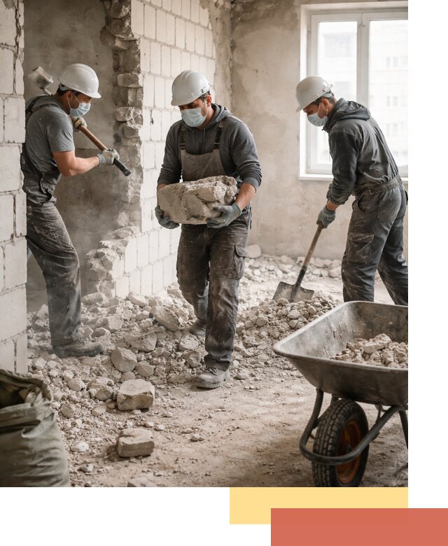 Демонтаж блочных перегородок в Сатке быстро и аккуратно