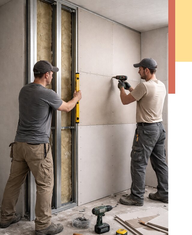 Монтаж двухслойной перегородки из гипсокартона в Сатке от 1500 руб. | ОТДЕЛОЧНИК-Стк