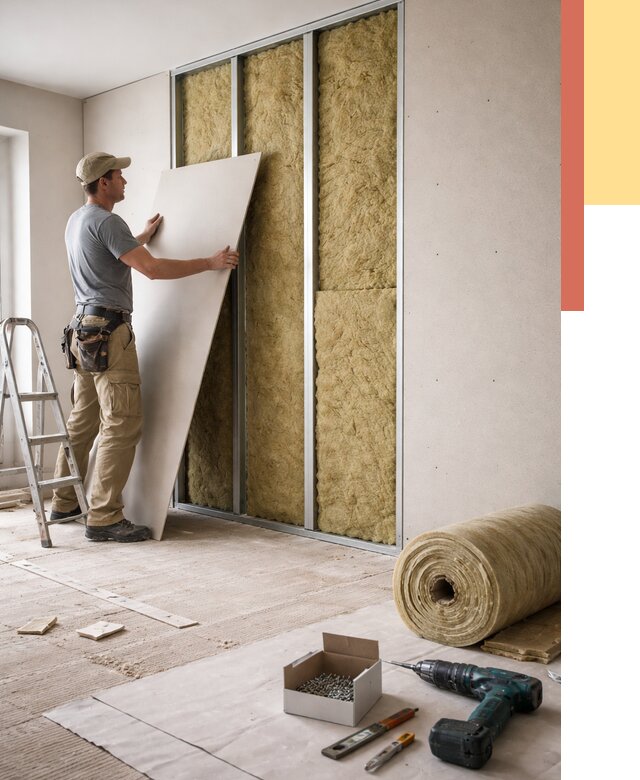 Перегородка из гипсокартона с шумоизоляцией в Сатке от 3227 руб. | ОТДЕЛОЧНИК-Стк