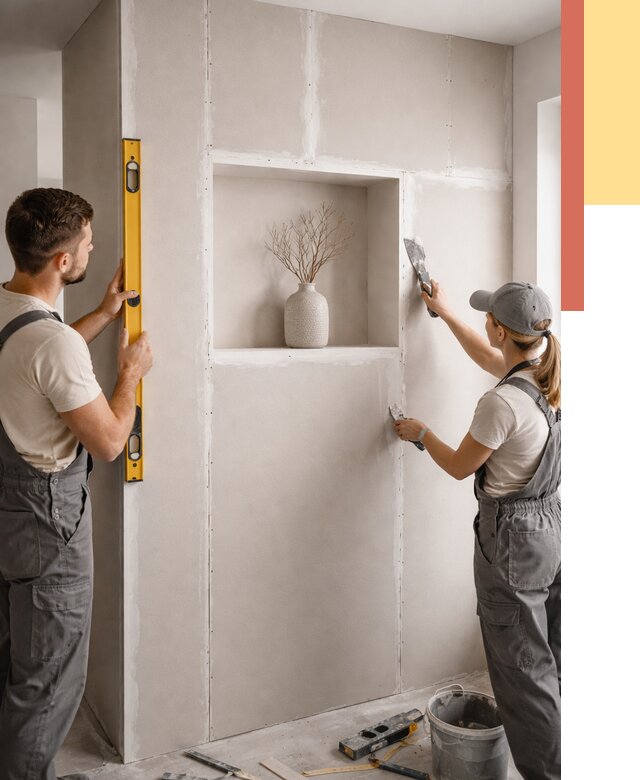 Перегородка из гипсокартона с нишей в Сатке от 3362 руб. под ключ | ОТДЕЛОЧНИК-Стк