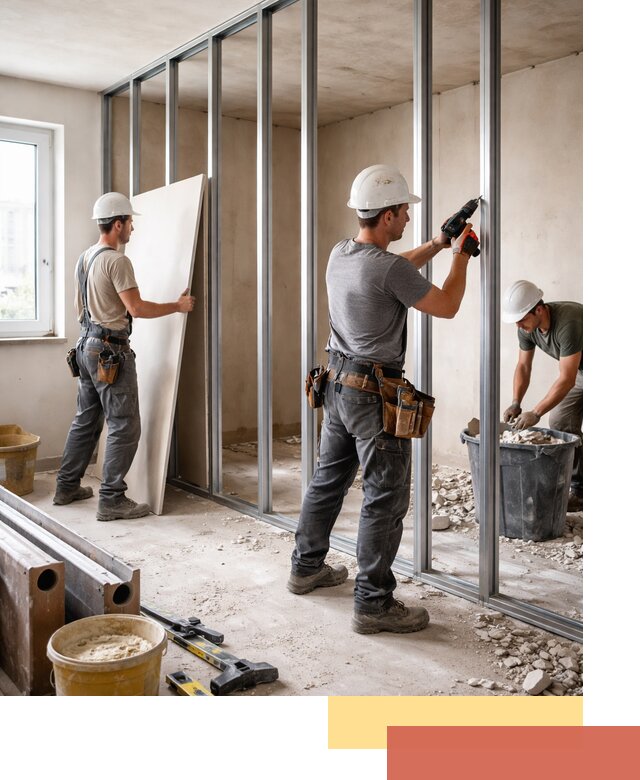 Перенос гипсокартонной перегородки в Сатке профессионально и быстро