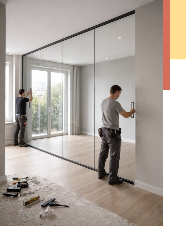 Изготовление стеклянных перегородок в Сатке от 12775 руб. под ключ | ОТДЕЛОЧНИК-Стк