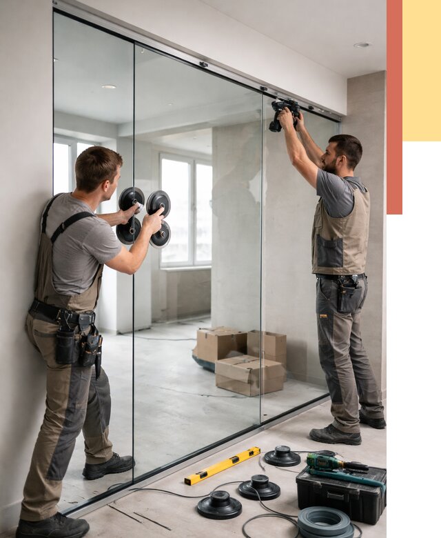 Монтаж стеклянных перегородок в Сатке от 6724 руб. | ОТДЕЛОЧНИК-Стк