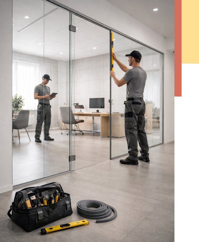 Цельностеклянные перегородки под ключ в Сатке от 9827 руб. — монтаж и цены | ОТДЕЛОЧНИК-Стк