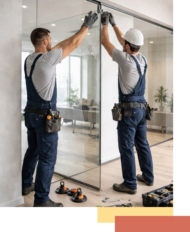 Безрамные стеклянные перегородки под ключ в Сатке