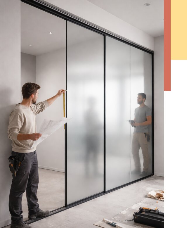 Матовые стеклянные перегородки в Сатке от 8792 руб. — монтаж и установка | ОТДЕЛОЧНИК-Стк