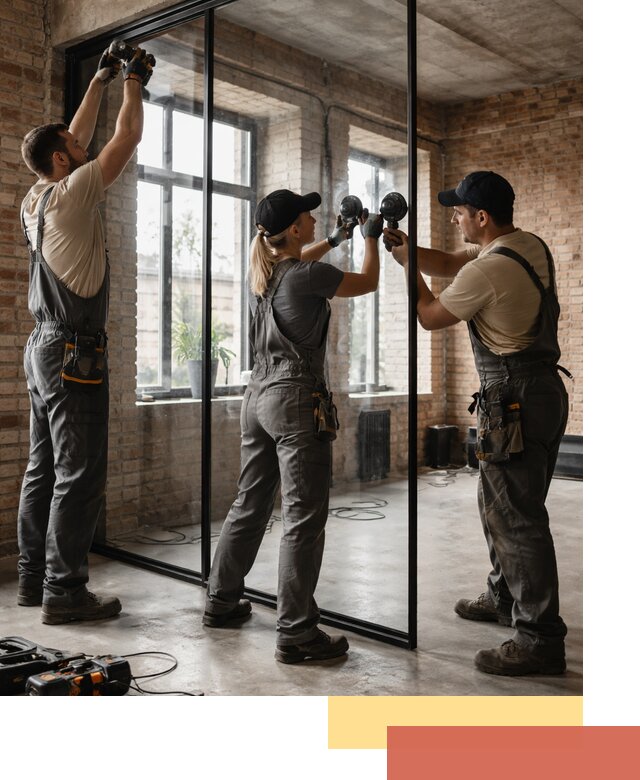 Стеклянные перегородки лофт — изготовление и монтаж в Сатке