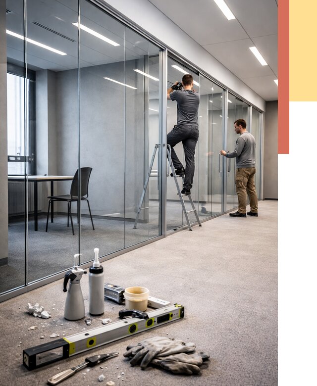 Стеклянные офисные перегородки в Сатке от 8792 руб. — монтаж и установка | ОТДЕЛОЧНИК-Стк