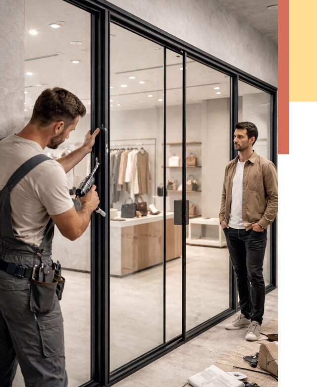 Стеклянные перегородки для магазинов в Сатке от 8482 руб. под ключ | ОТДЕЛОЧНИК-Стк