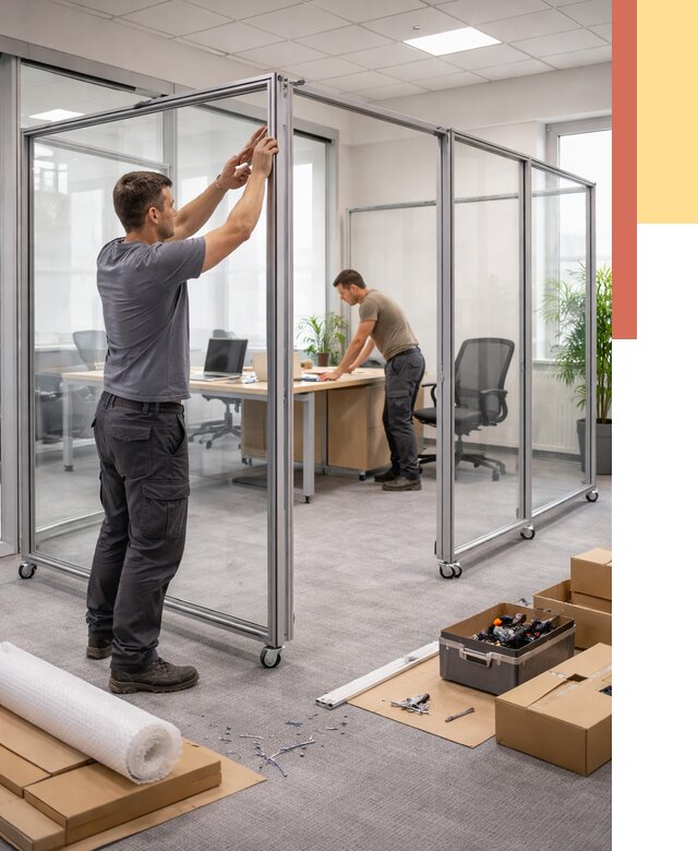 Мобильные офисные перегородки в Сатке от 12930 руб. — установка под ключ | ОТДЕЛОЧНИК-Стк