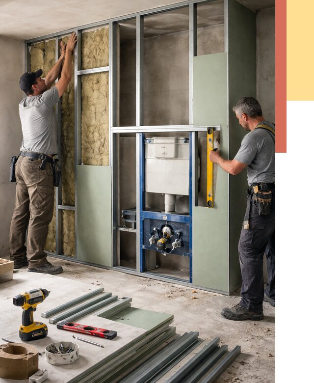 Установка сантехнических перегородок в Сатке от 8792 руб. | ОТДЕЛОЧНИК-Стк