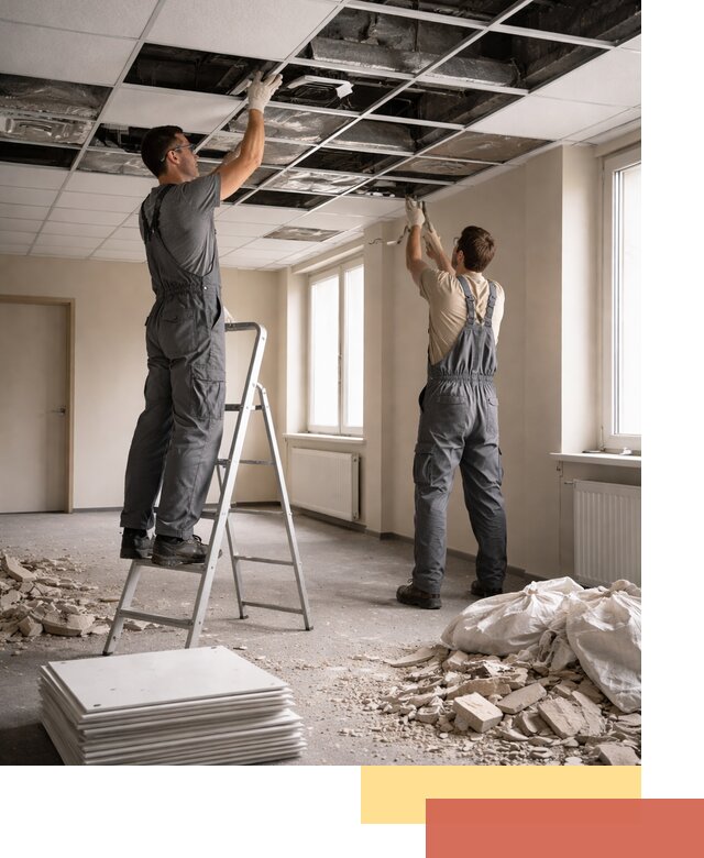 Демонтаж потолков Армстронг профессионально в Сатке