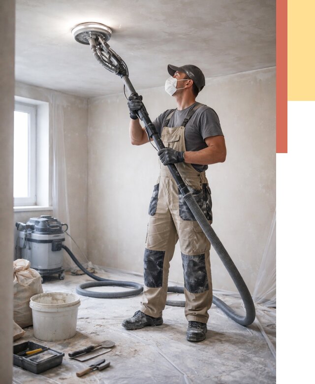 Шлифовка потолка в Сатке от 3620 руб. — услуги шлифования потолка | ОТДЕЛОЧНИК-Стк