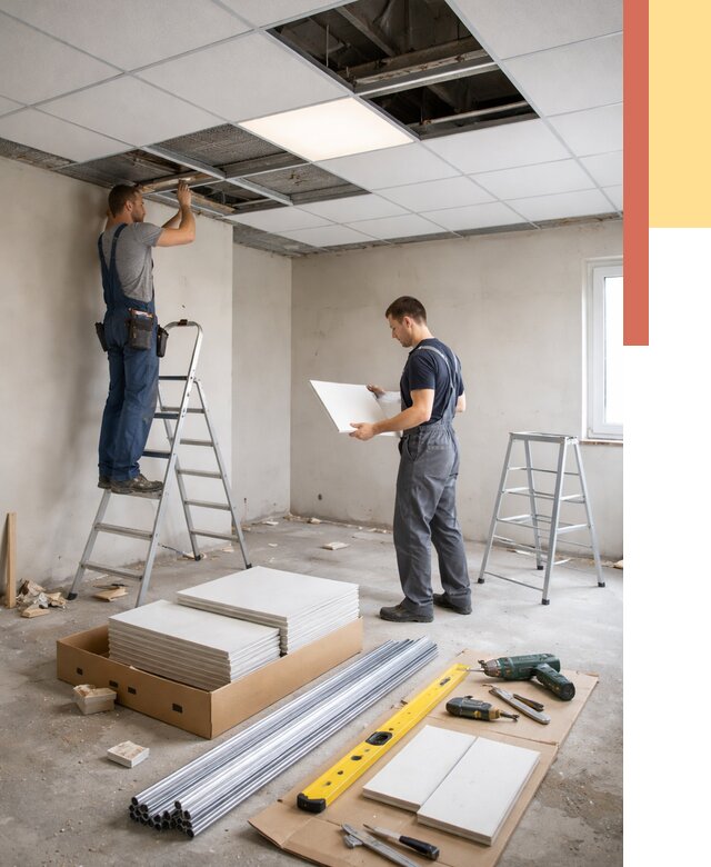 Монтаж потолка армстронг в Сатке от 4655 руб/м2 — быстрая установка под ключ | ОТДЕЛОЧНИК-Стк