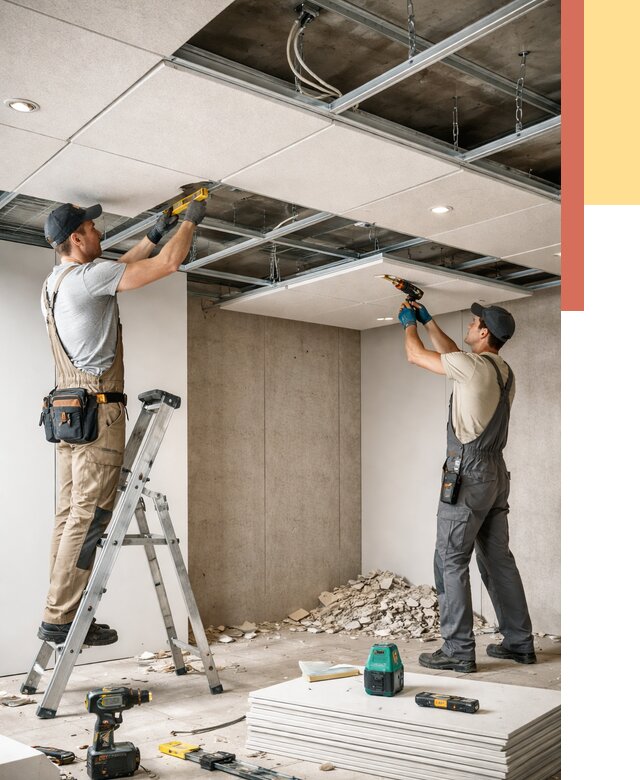 Монтаж акустического потолка в Сатке от 6724 руб/м2 — быстро и недорого | ОТДЕЛОЧНИК-Стк