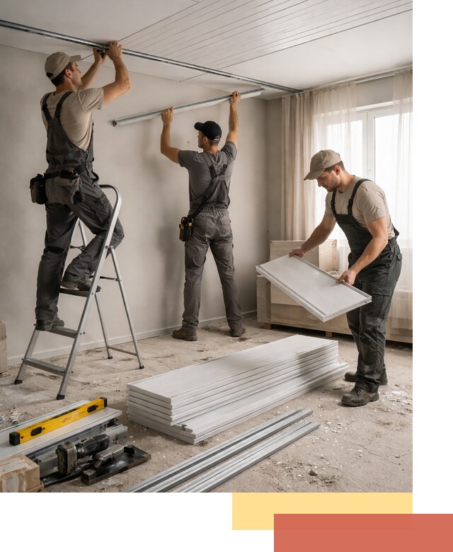 Монтаж потолка из ПВХ панелей в Сатке оперативно и качественно