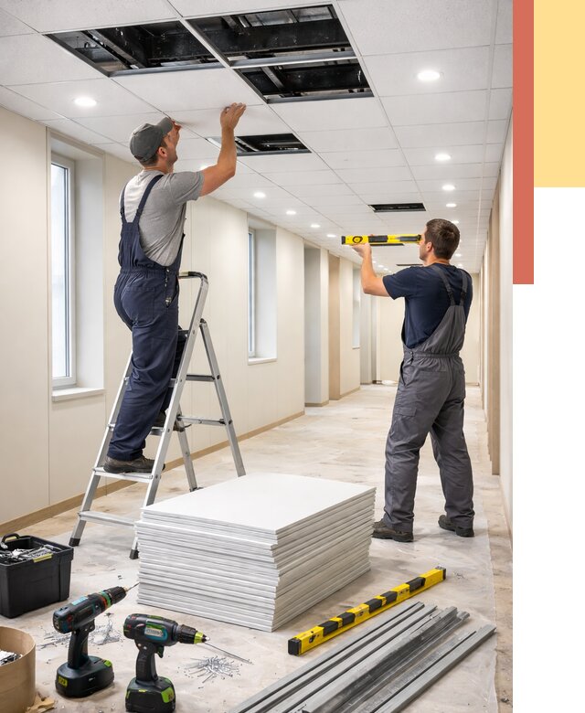 Ремонт потолка Армстронг в Сатке от 4655 руб. — быстро и недорого | ОТДЕЛОЧНИК-Стк