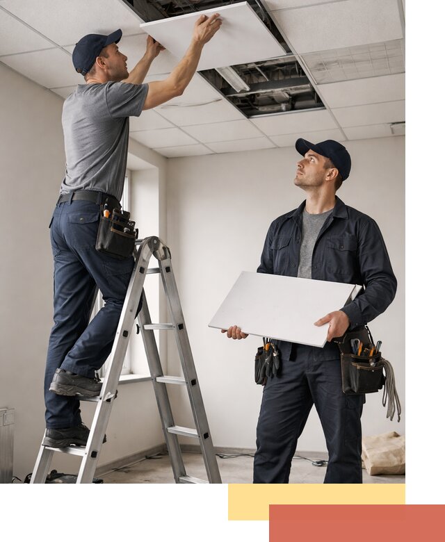 Обслуживание подвесного потолка в Сатке — ремонт и чистка