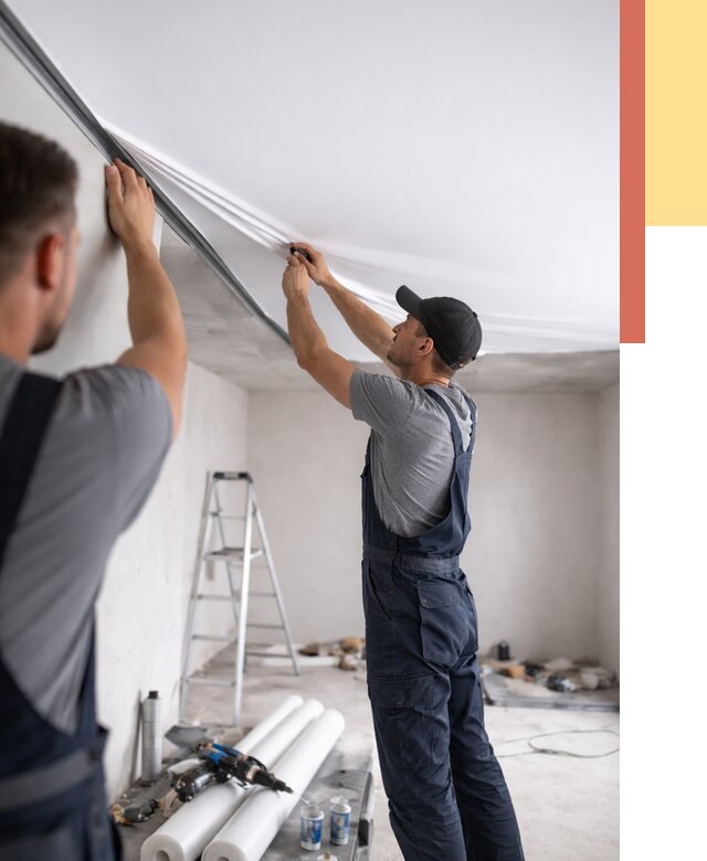 Монтаж матового натяжного потолка в Сатке от 4655 руб./м² — быстро и недорого | ОТДЕЛОЧНИК-Стк