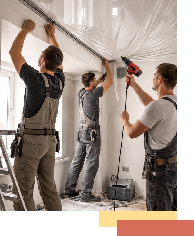 Монтаж глянцевого натяжного потолка в Сатке быстро и качественно